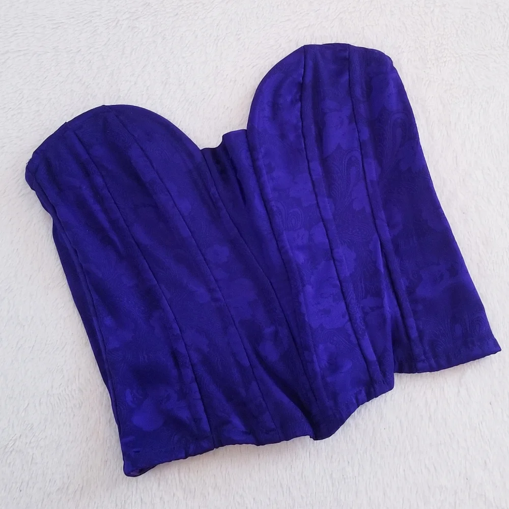 Victoria's Secret Vintage Floral Paisley Print Strapless Corset Bustier - Picture 10 of 12